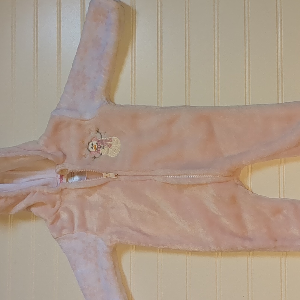 Warm pink fussy onesie